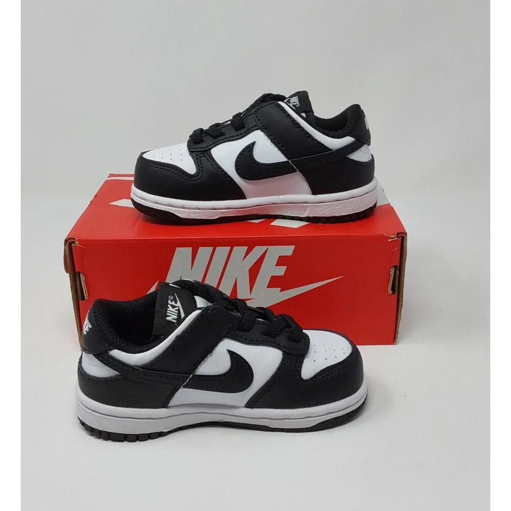 Nike Dunk Low Panda TD Toddler 7C Black White Sneakers CW1589-100 w/ Box